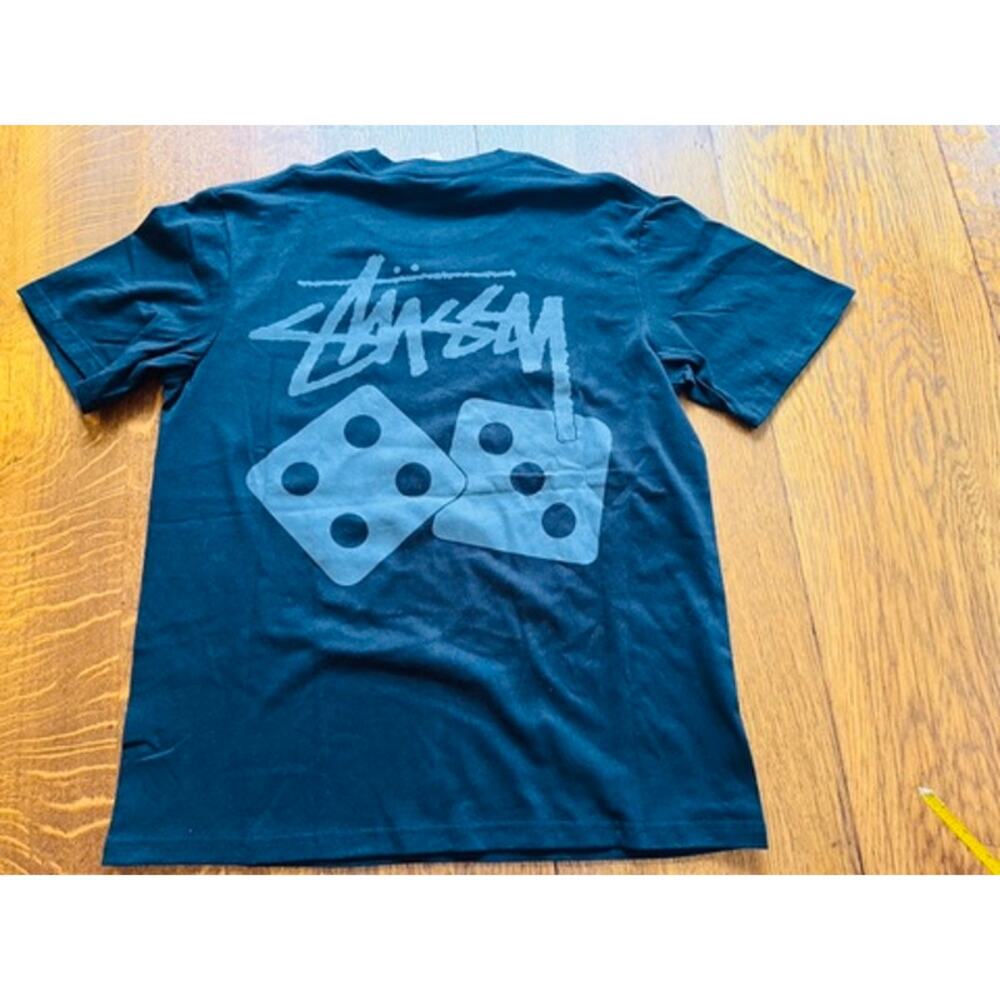 NWT Stussy Dice Pigment Dyed Tee MEDIUM in Black